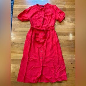 Whistle Red Shirt Dress
